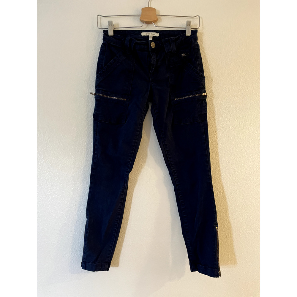 Joie Size 25 Womens High Rise Park Skinny G Pants Ankle-Zip Fatigue blue